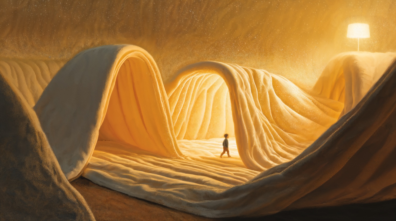 Boy Playing in Blankets 1